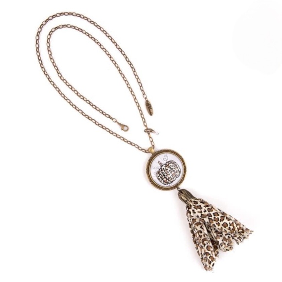 NEW Pumpkin Leopard Tassel Necklace - Picture 4 of 6